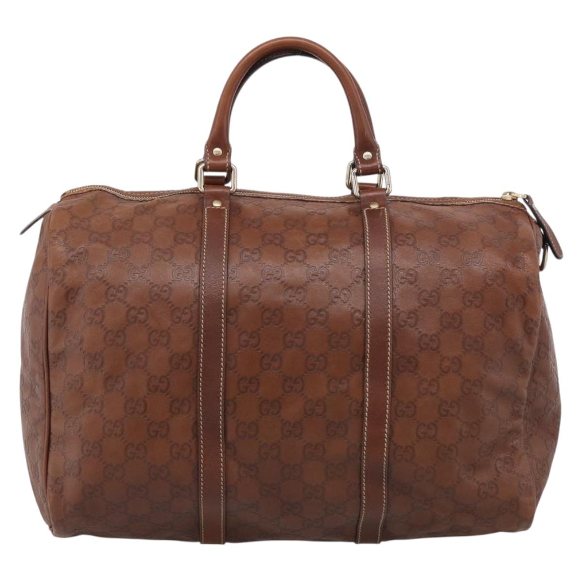 GUCCI GuccissimaGG Boston Bag Leather Brown Gold Tone 193602 Auth 211539V