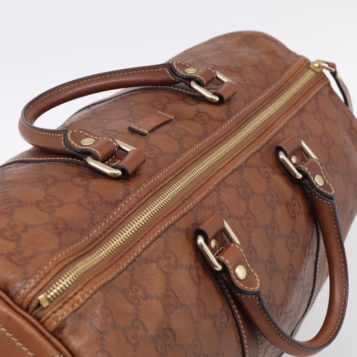 GUCCI GuccissimaGG Boston Bag Leather Brown Gold Tone 193602 Auth 211539V
