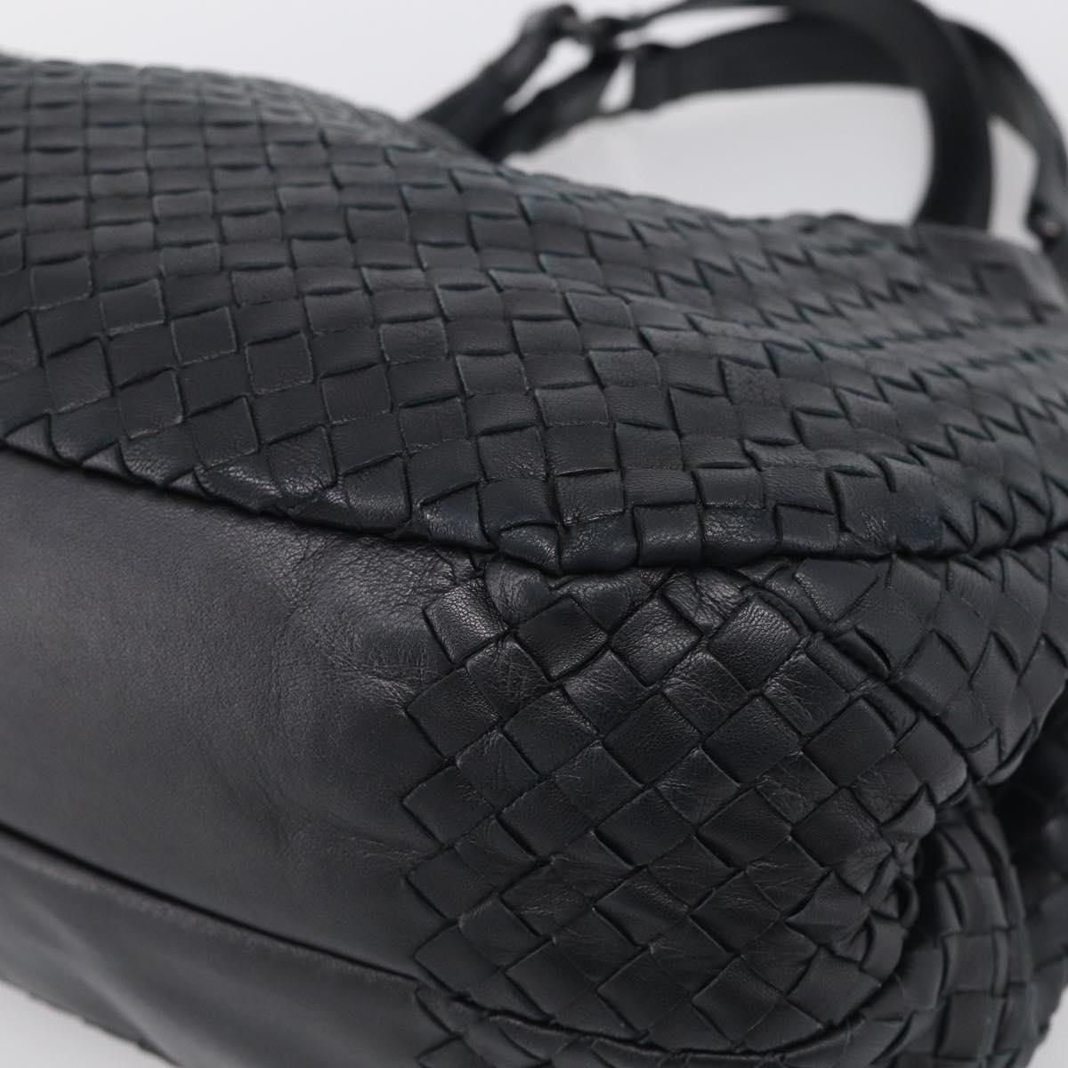Bottega Veneta INTRECCIATO Hobo Shoulder Bag Leather Black Auth 211546V
