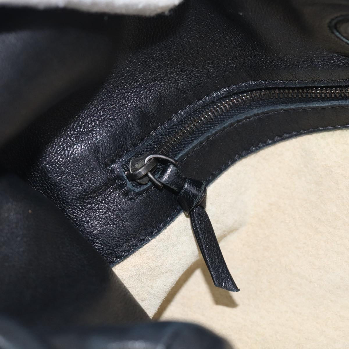 Bottega Veneta INTRECCIATO Hobo Shoulder Bag Leather Black Auth 211546V