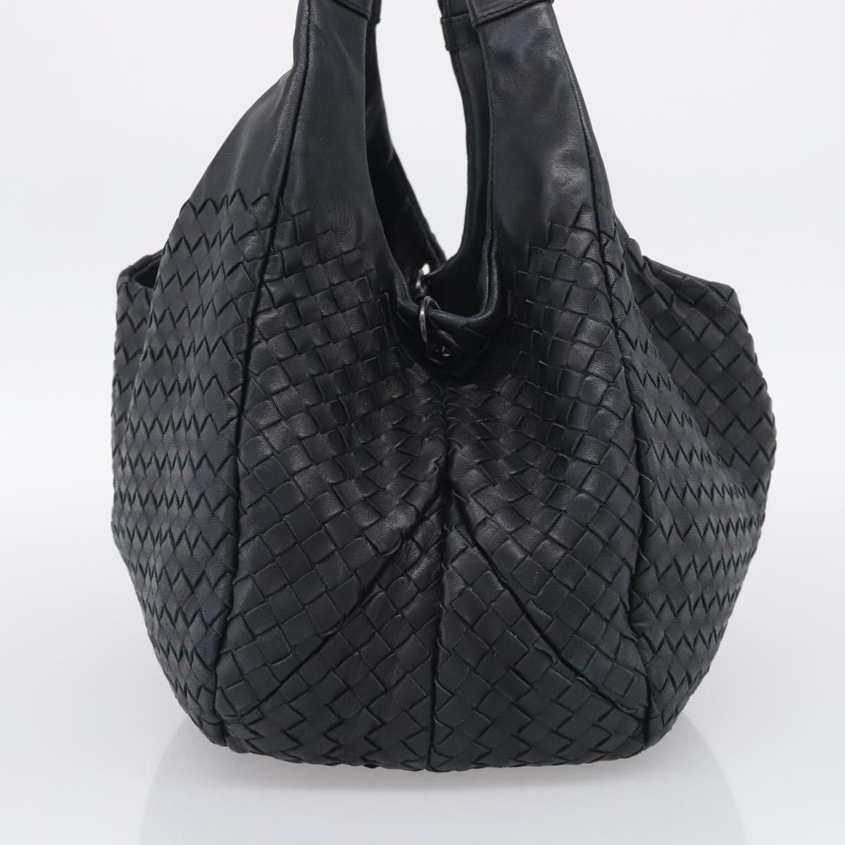 Bottega Veneta INTRECCIATO Hobo Shoulder Bag Leather Black Auth 211546V