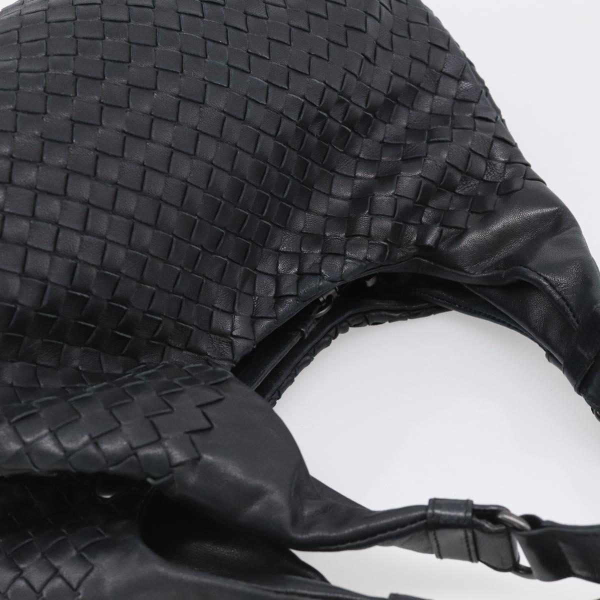 Bottega Veneta INTRECCIATO Hobo Shoulder Bag Leather Black Auth 211546V