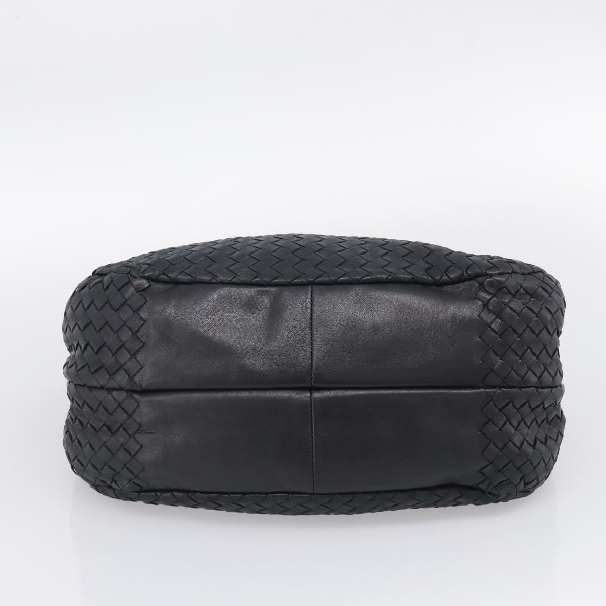 Bottega Veneta INTRECCIATO Hobo Shoulder Bag Leather Black Auth 211546V