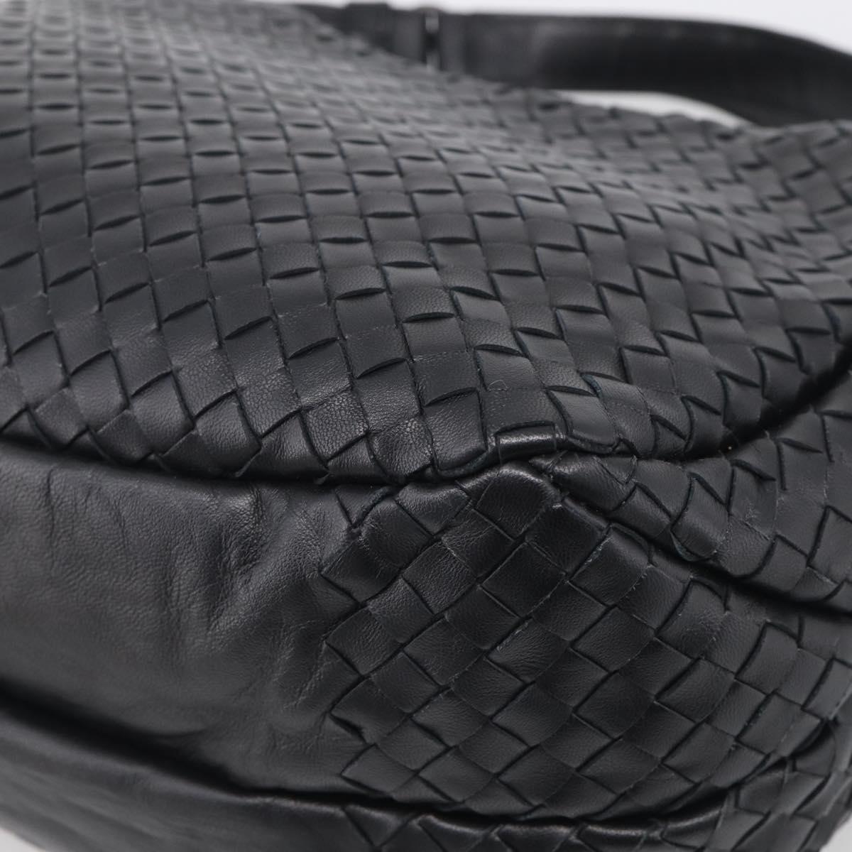 Bottega Veneta INTRECCIATO Hobo Shoulder Bag Leather Black 125787 Auth 211547SAM