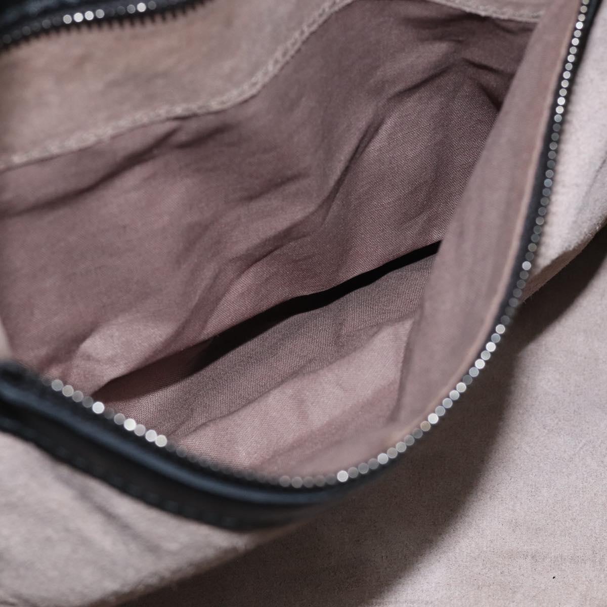 Bottega Veneta INTRECCIATO Hobo Shoulder Bag Leather Black 125787 Auth 211547SAM