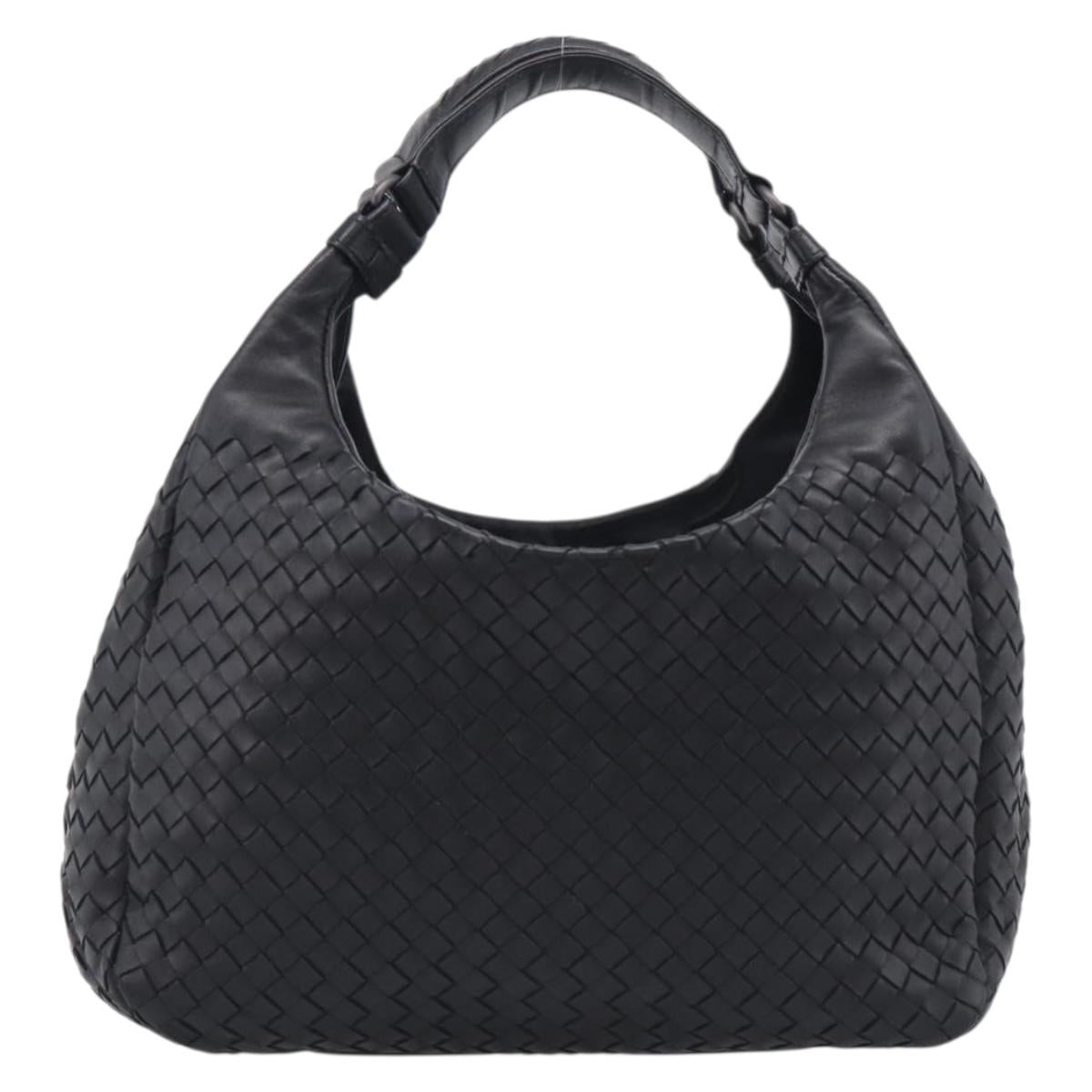 Bottega Veneta INTRECCIATO Hobo Shoulder Bag Leather Black 125787 Auth 211547SAM