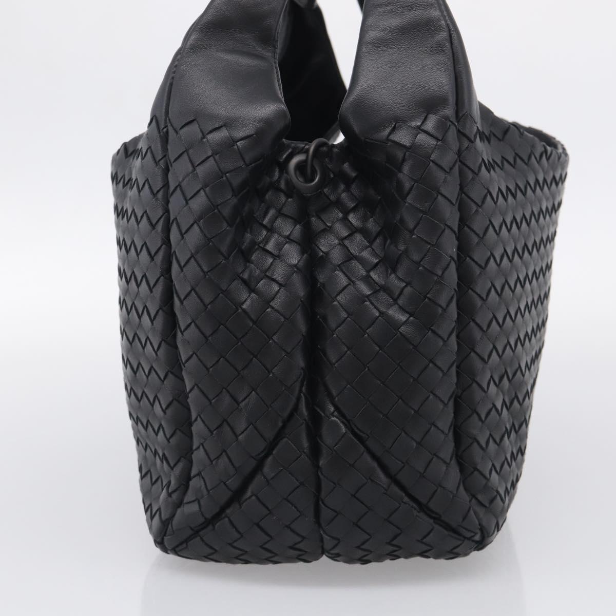 Bottega Veneta INTRECCIATO Hobo Shoulder Bag Leather Black 125787 Auth 211547SAM