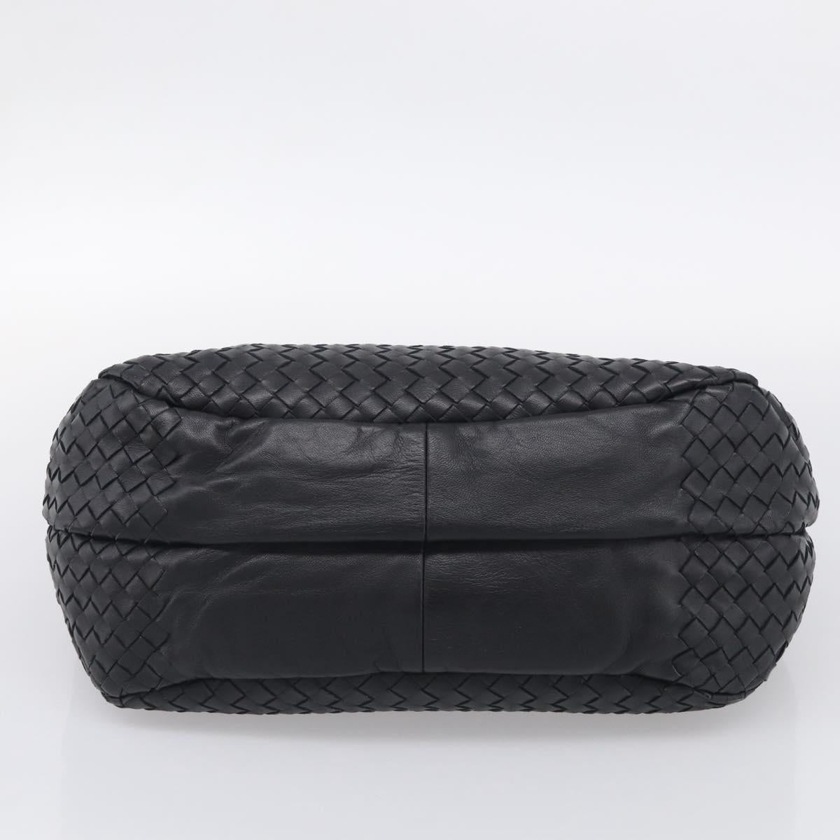 Bottega Veneta INTRECCIATO Hobo Shoulder Bag Leather Black 125787 Auth 211547SAM