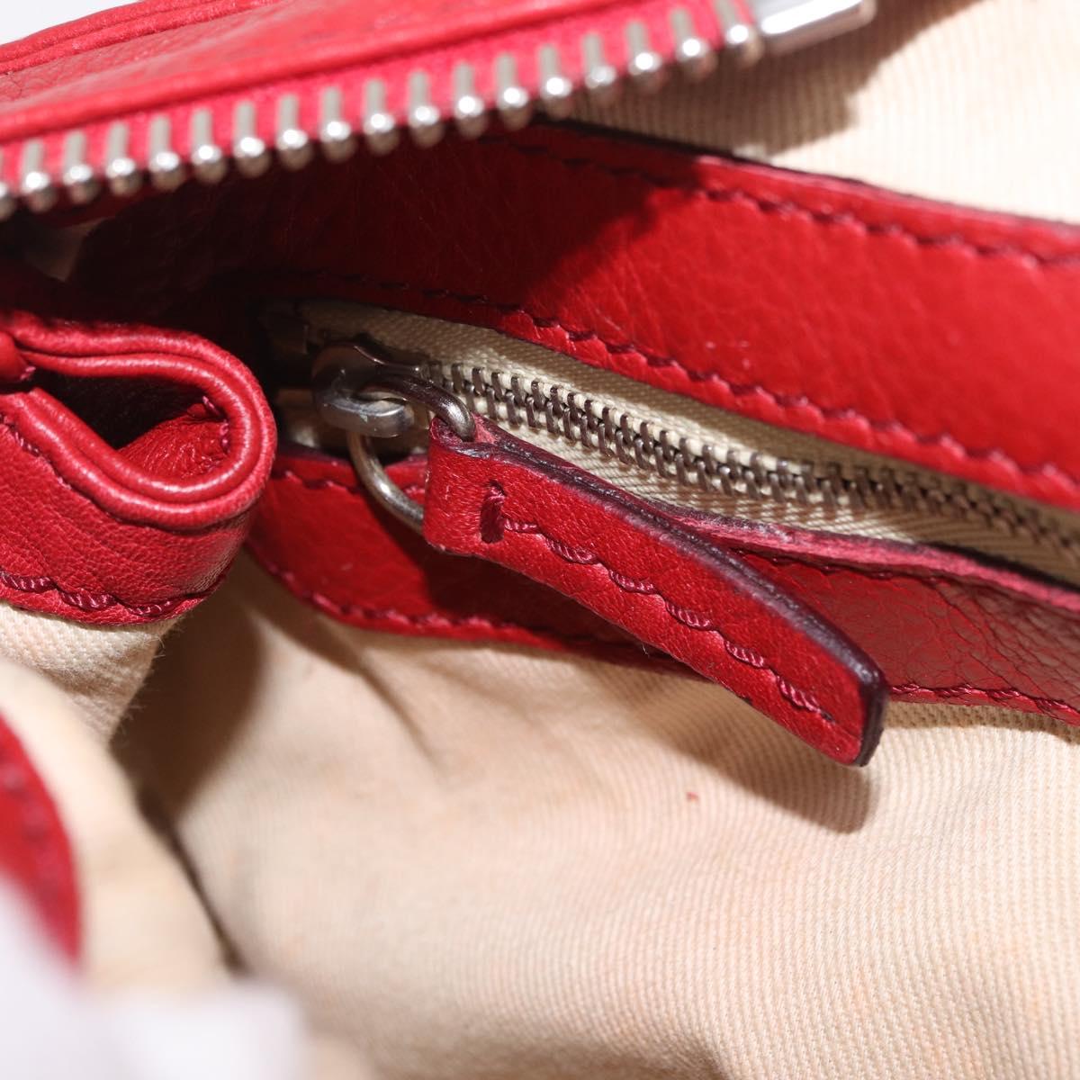 Chloe Paddington Hand Bag Leather Red Gold Tone Auth 211551V