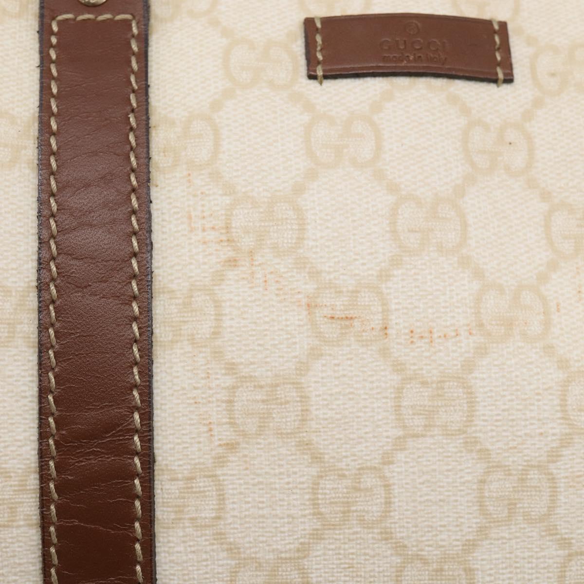GUCCI GG Supreme Boston Bag PVC Ivory Gold Tone 193603 Auth 211552A