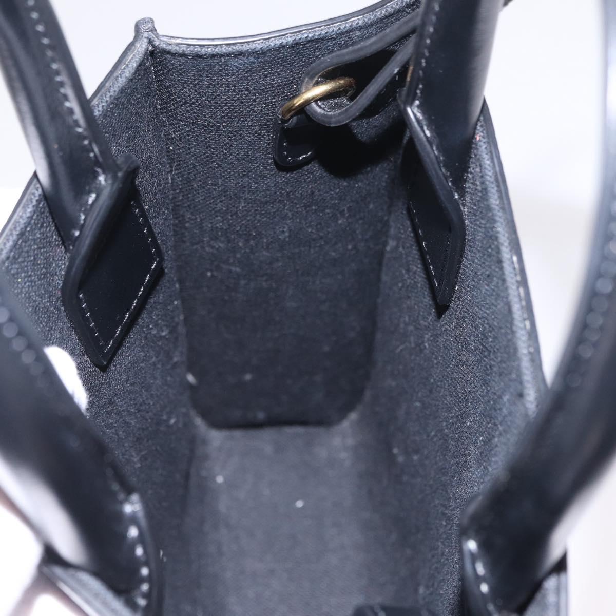 CELINE Mini Vertical Cabas Hand Bag PVC 2way Black Gold Auth 211607M