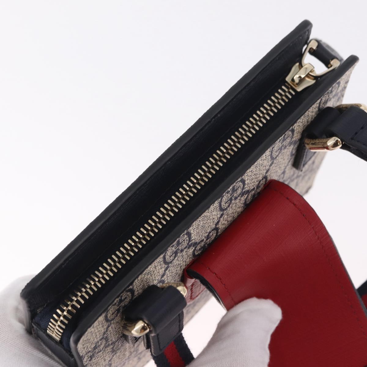 GUCCI Children's GG Supreme Sherry Line Bag PVC Navy Gold 793830 Auth 211611V