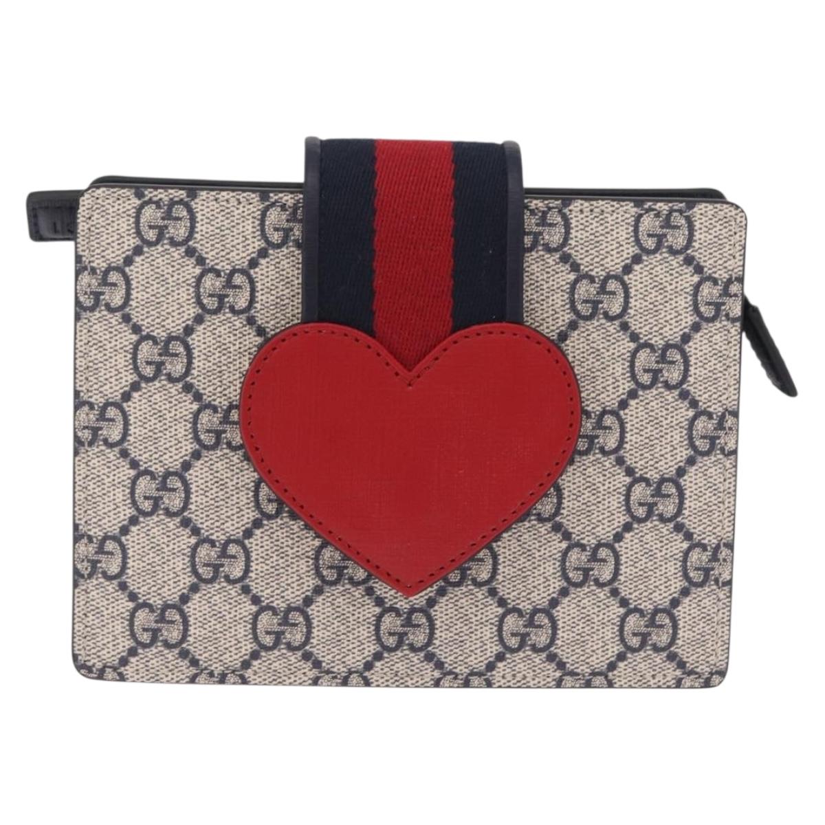 GUCCI Children's GG Supreme Sherry Line Bag PVC Navy Gold 793830 Auth 211611V