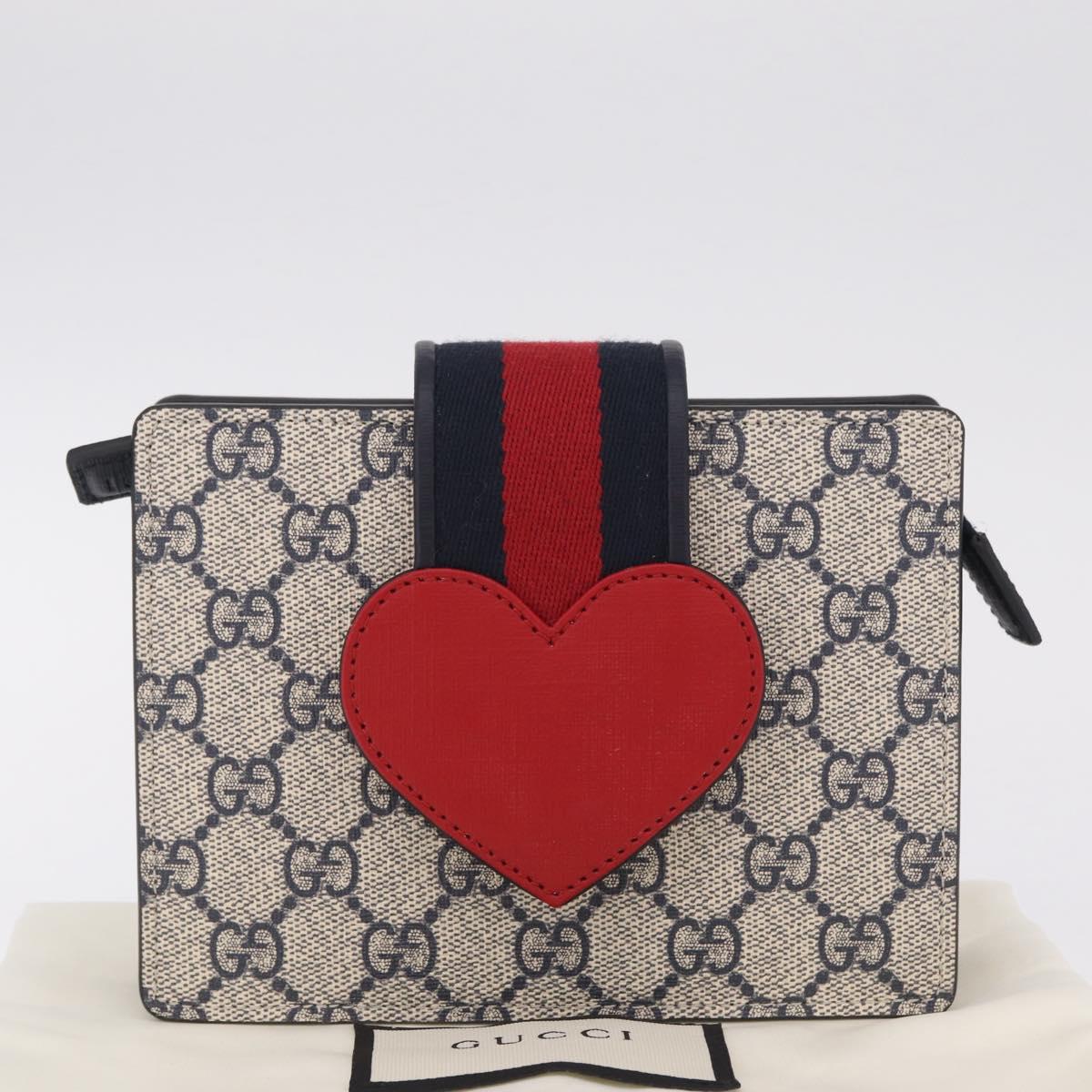 GUCCI Children's GG Supreme Sherry Line Bag PVC Navy Gold 793830 Auth 211611V