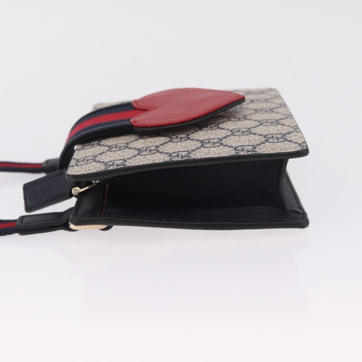 GUCCI Children's GG Supreme Sherry Line Bag PVC Navy Gold 793830 Auth 211611V