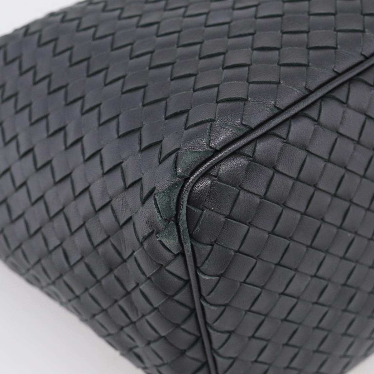 Bottega Veneta INTRECCIATO Shoulder Bag Leather Black Auth 211692A