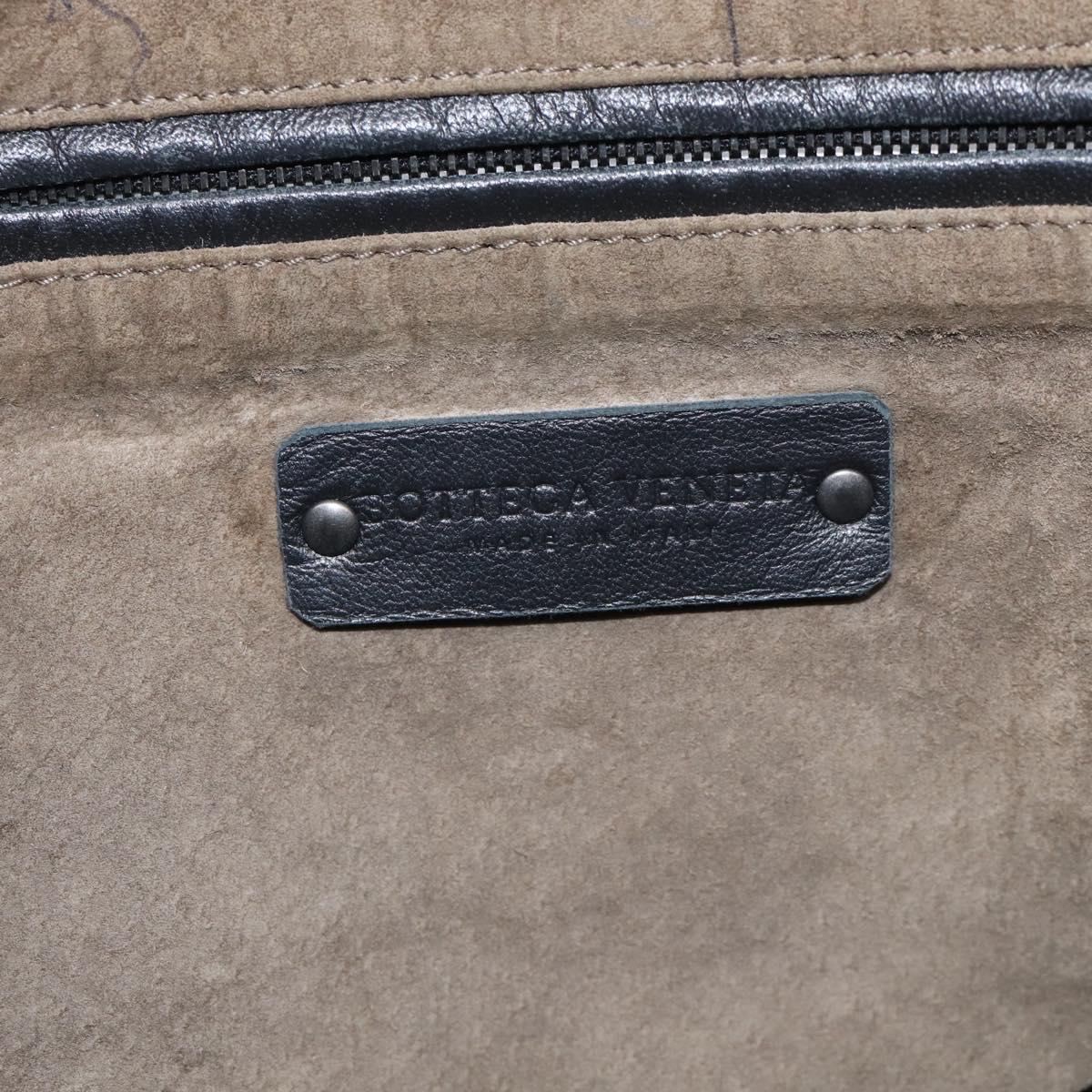 Bottega Veneta INTRECCIATO Shoulder Bag Leather Black Auth 211692A