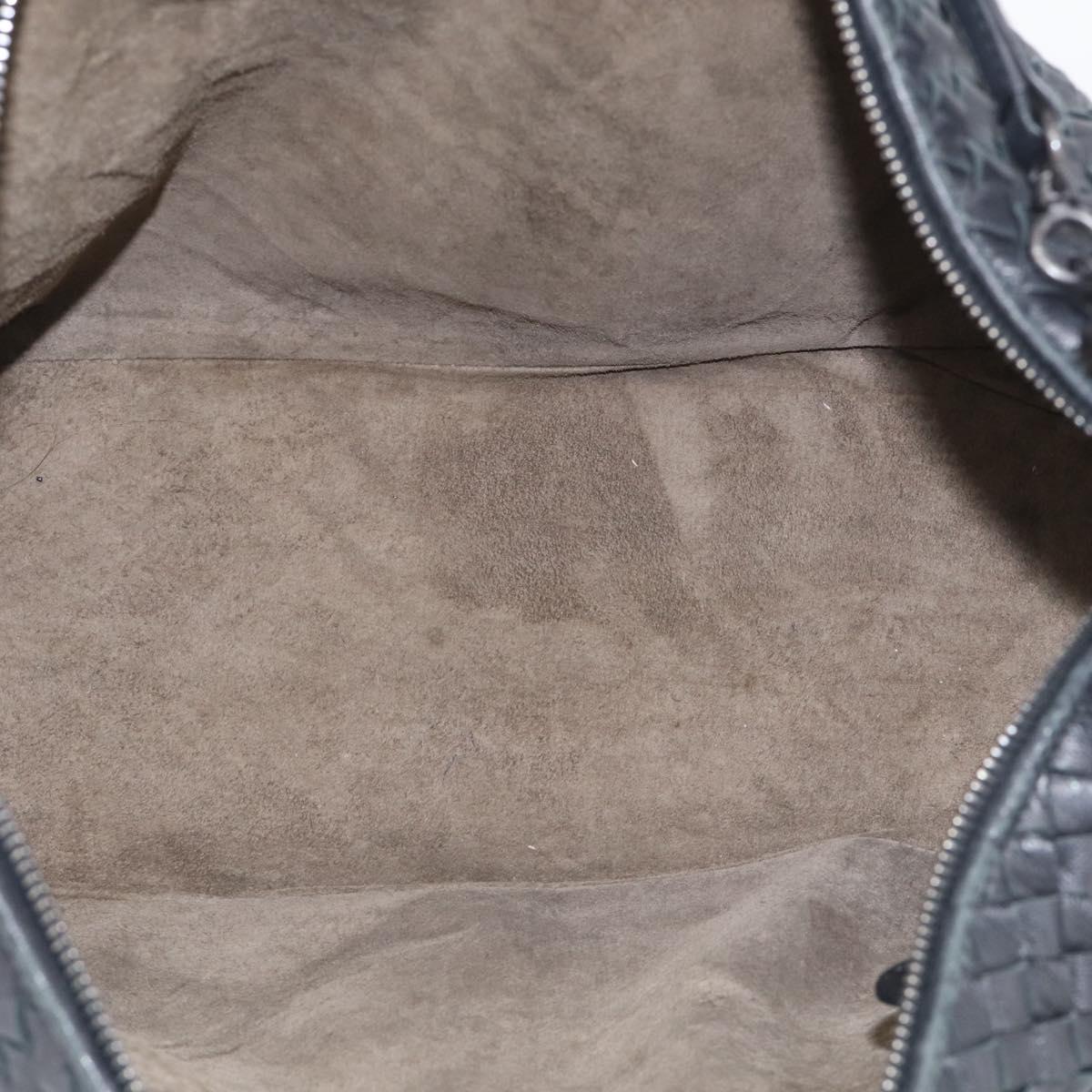 Bottega Veneta INTRECCIATO Shoulder Bag Leather Black Auth 211692A