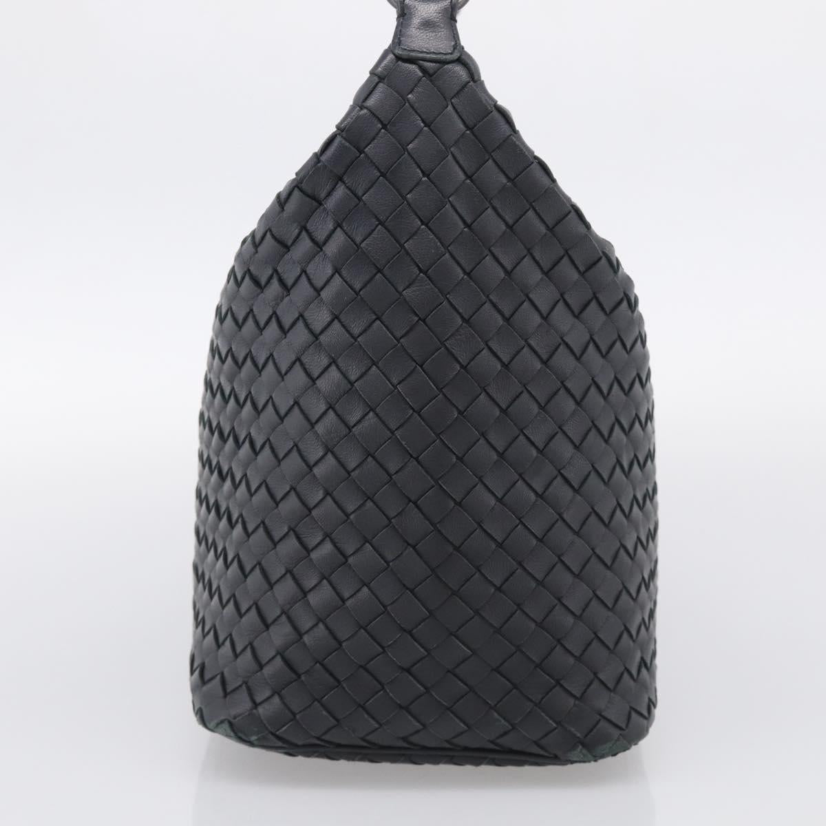 Bottega Veneta INTRECCIATO Shoulder Bag Leather Black Auth 211692A