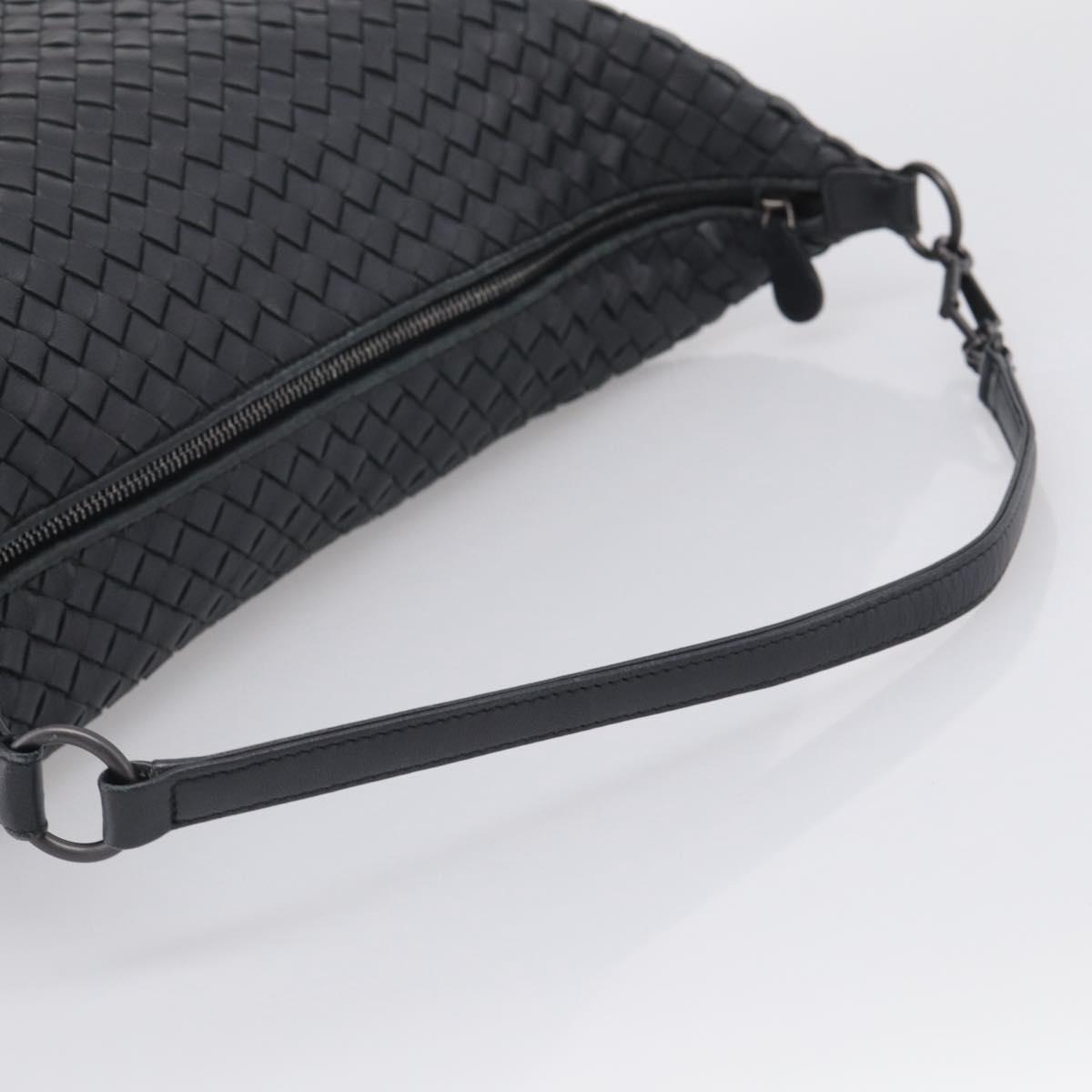 Bottega Veneta INTRECCIATO Shoulder Bag Leather Black Auth 211692A