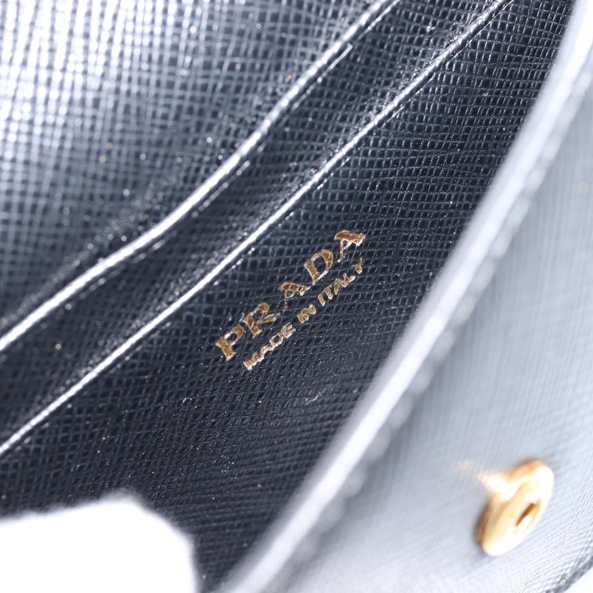 PRADA Chain Pouch Saffiano leather Black Gold Auth 211715V
