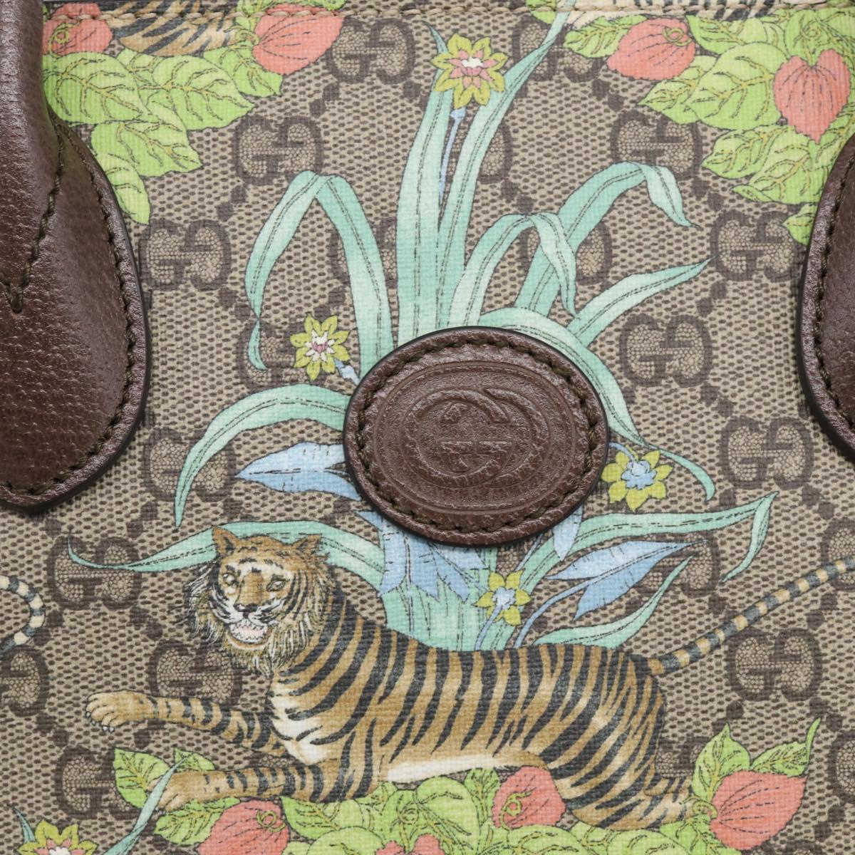 GUCCI GG Supreme Tote Bag PVC 2way Beige Gold 659983 Auth 211718SAM