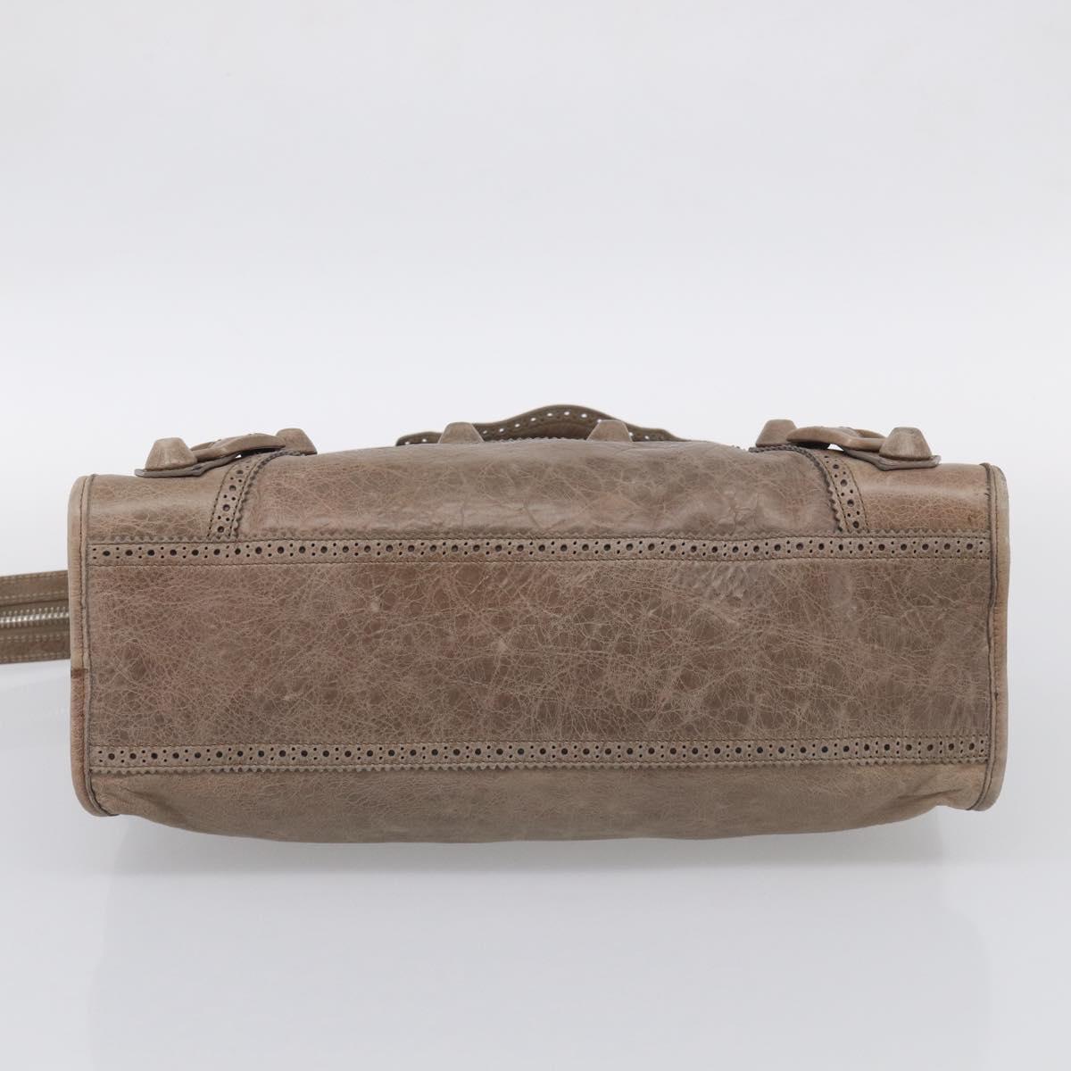 Balenciaga Giant City Hand Bag Leather 2way Beige Silver 204529 Auth 211719V