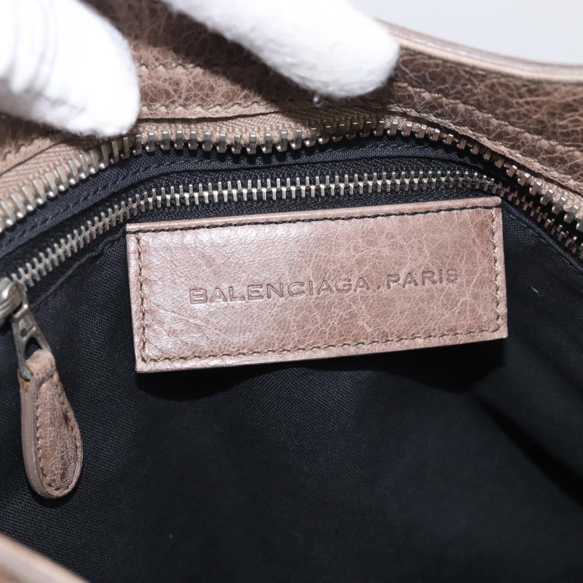 Balenciaga Giant City Hand Bag Leather 2way Beige Silver 204529 Auth 211719V