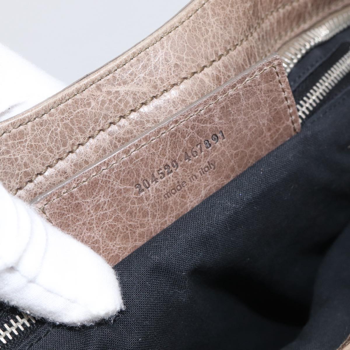 Balenciaga Giant City Hand Bag Leather 2way Beige Silver 204529 Auth 211719V
