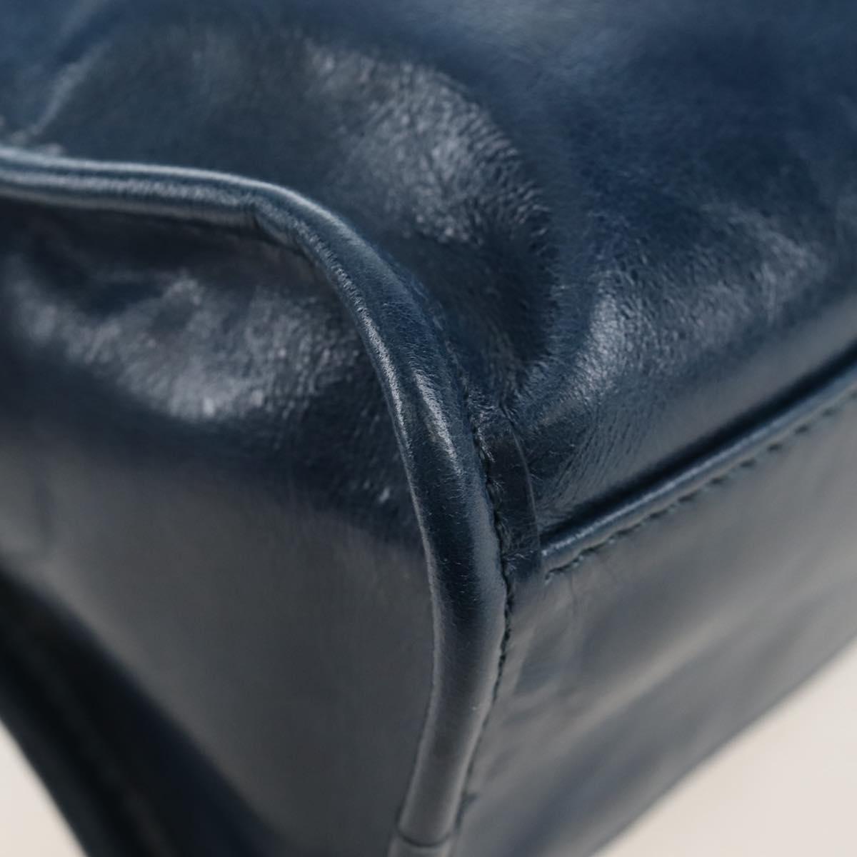 Balenciaga Giant Mini City Bag Leather 2way Navy Silver 309544 Auth 211729SAM