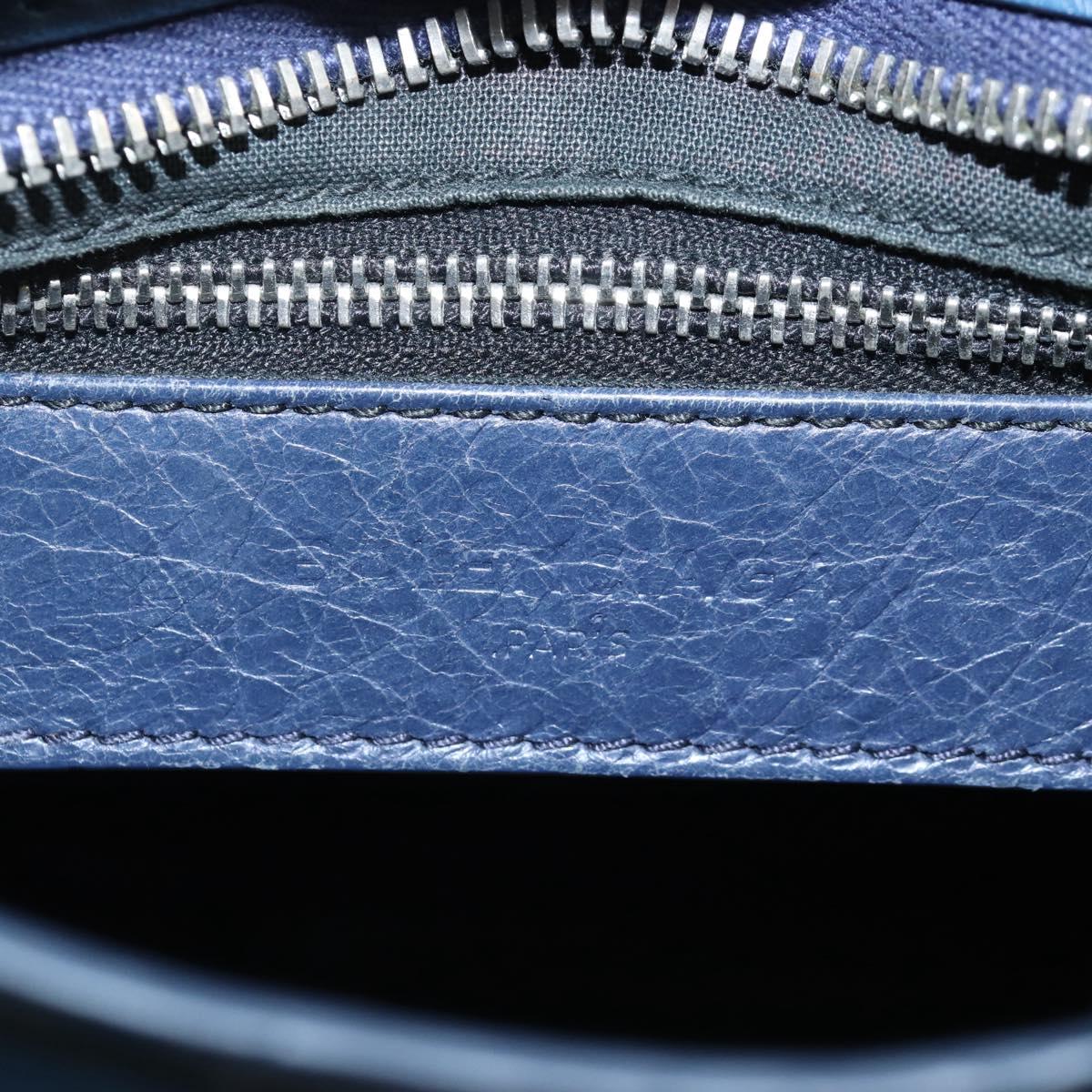 Balenciaga Giant Mini City Bag Leather 2way Navy Silver 309544 Auth 211729SAM