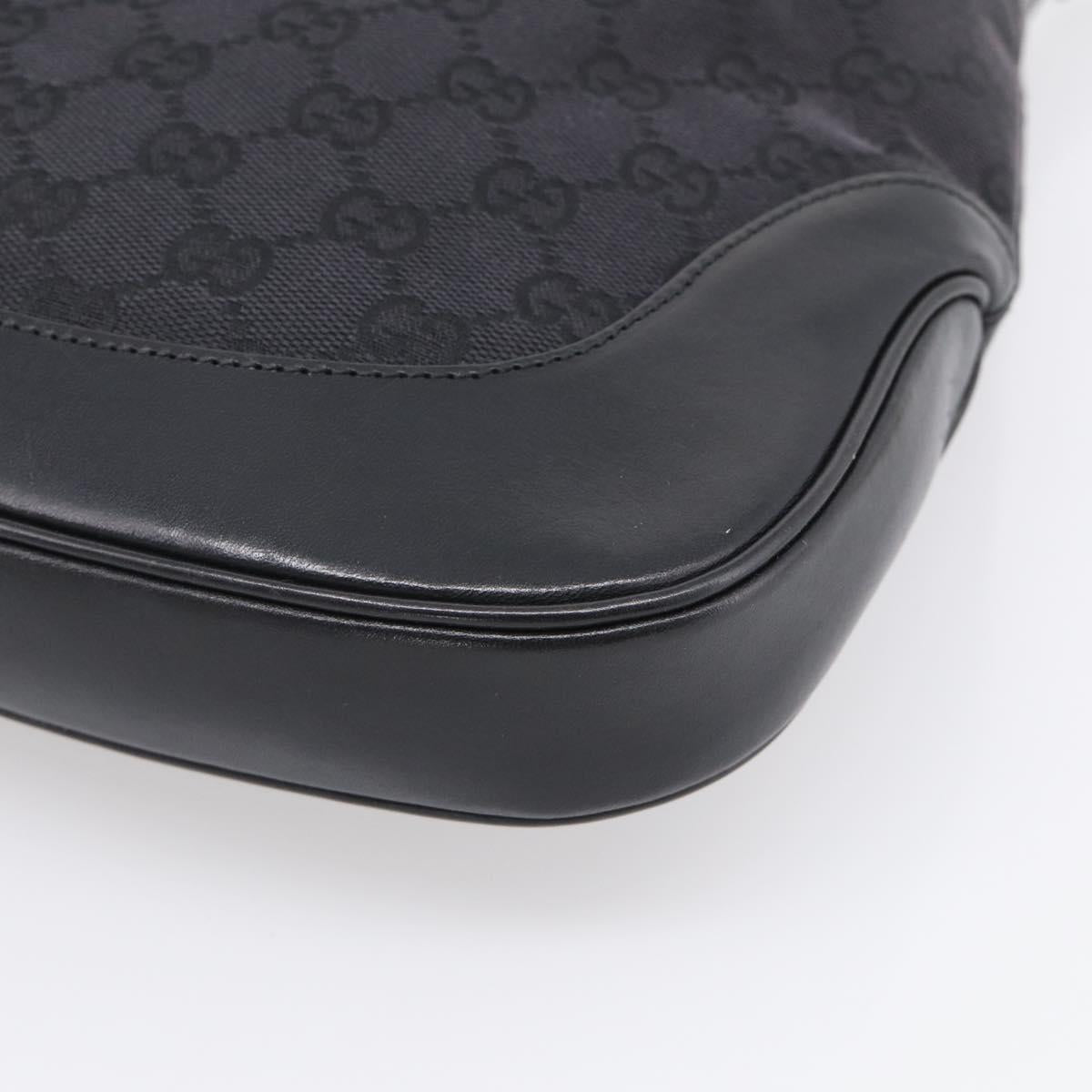 GUCCI GG Canvas Jackie Shoulder Bag Black Silver 001 3306 Auth 211730V