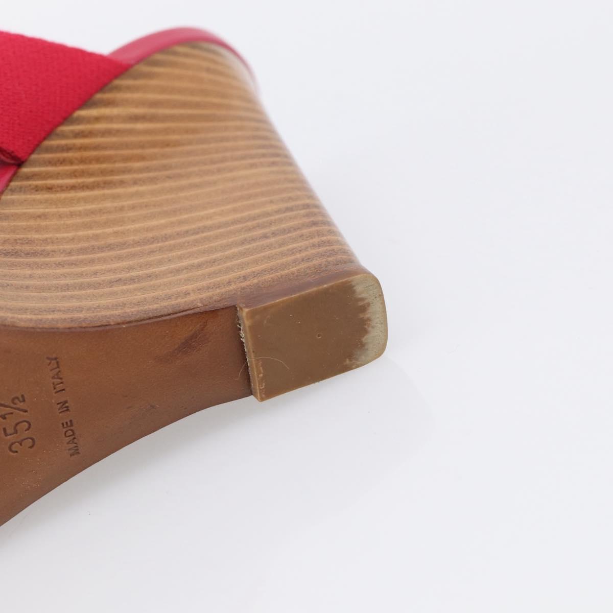 LOUIS VUITTON Sandals Canvas 35 1/2 Red LV Auth 211741V