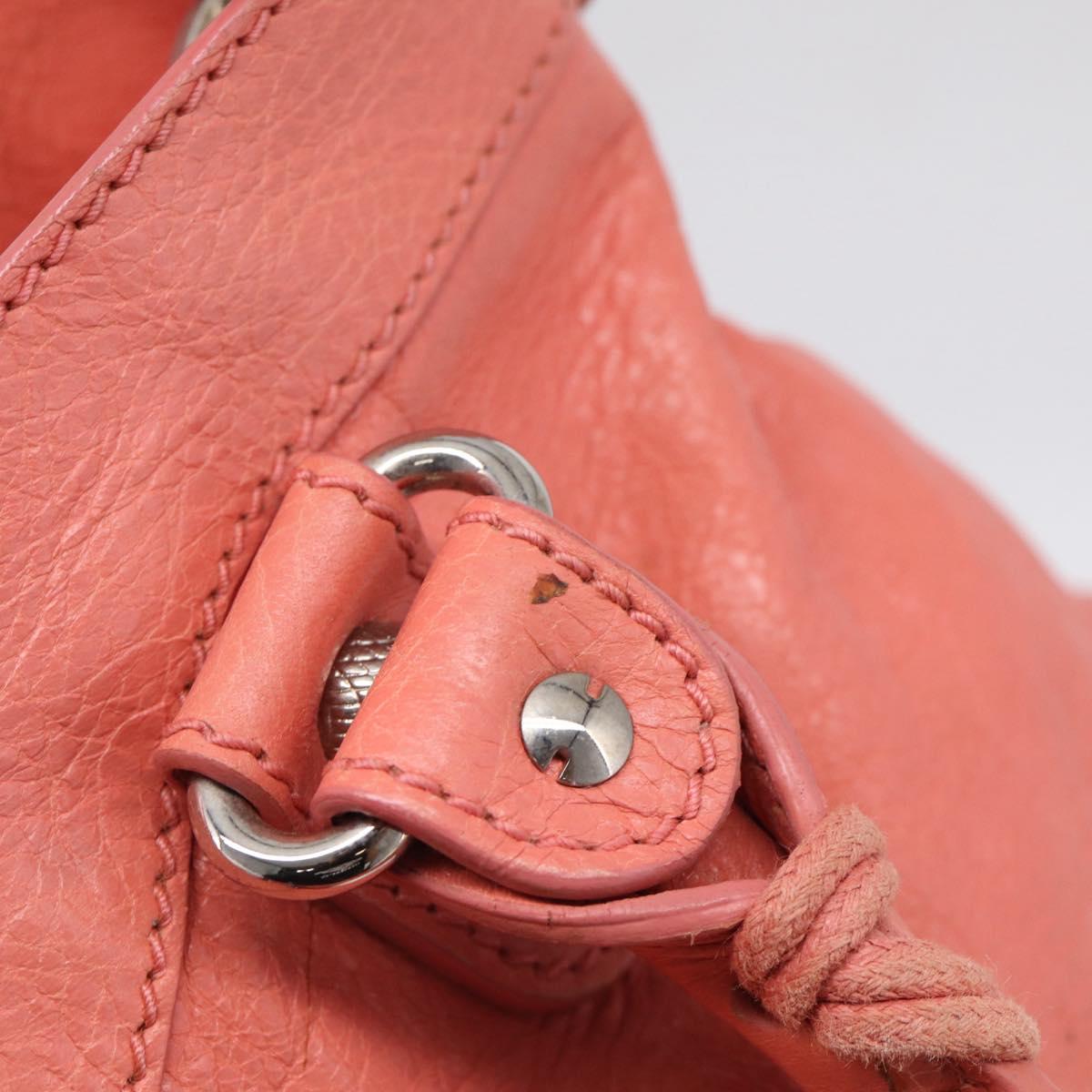 Balenciaga Giant The First Hand Bag Leather 2way Pink Silver 285433 Auth 211745V