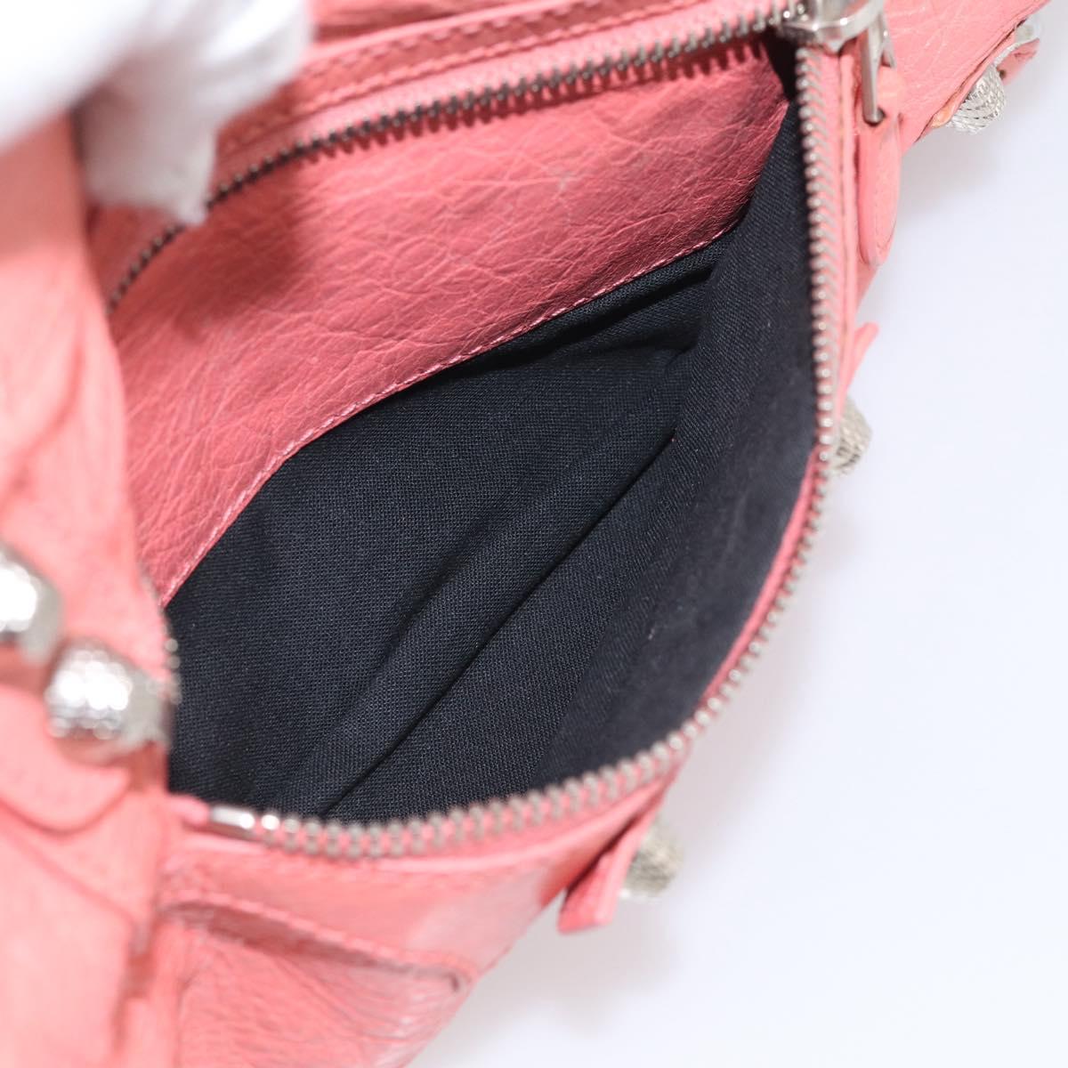 Balenciaga Giant The First Hand Bag Leather 2way Pink Silver 285433 Auth 211745V