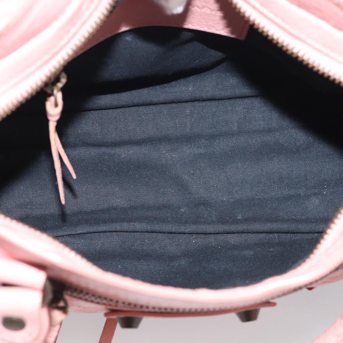 Balenciaga Classic Mini City Bag Leather 2way Pink Silver 300295 Auth 211746V