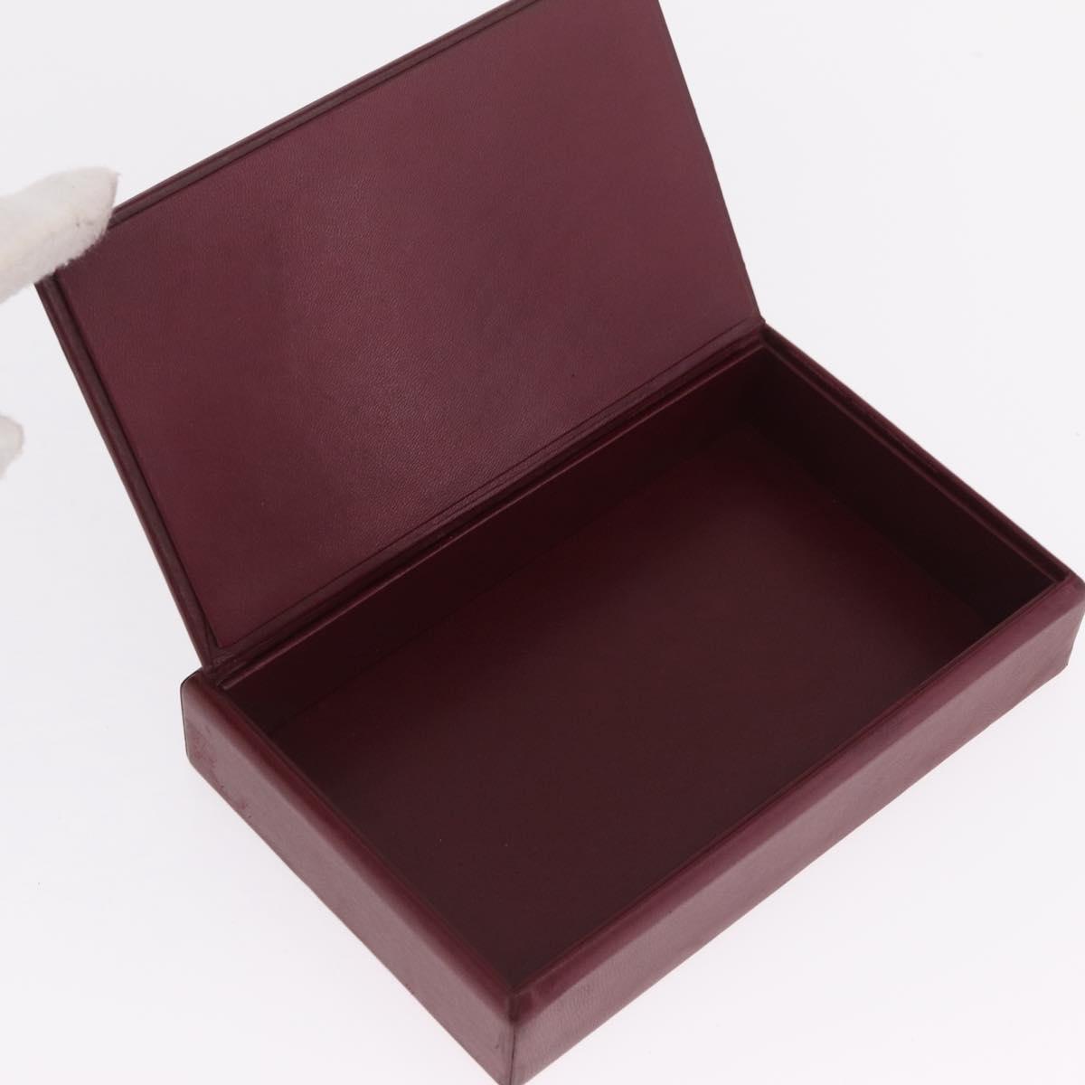 Cartier Must Line Vanity Hand Bag Suede Bordeaux Gold Auth 211751V