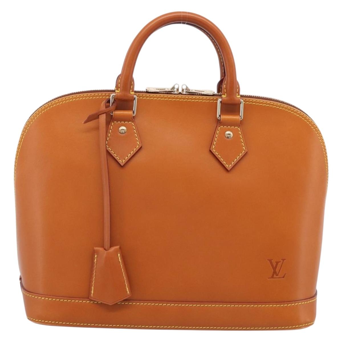 LOUIS VUITTON Nomad leather Alma Hand Bag Beige M85000 LV Auth 211758V