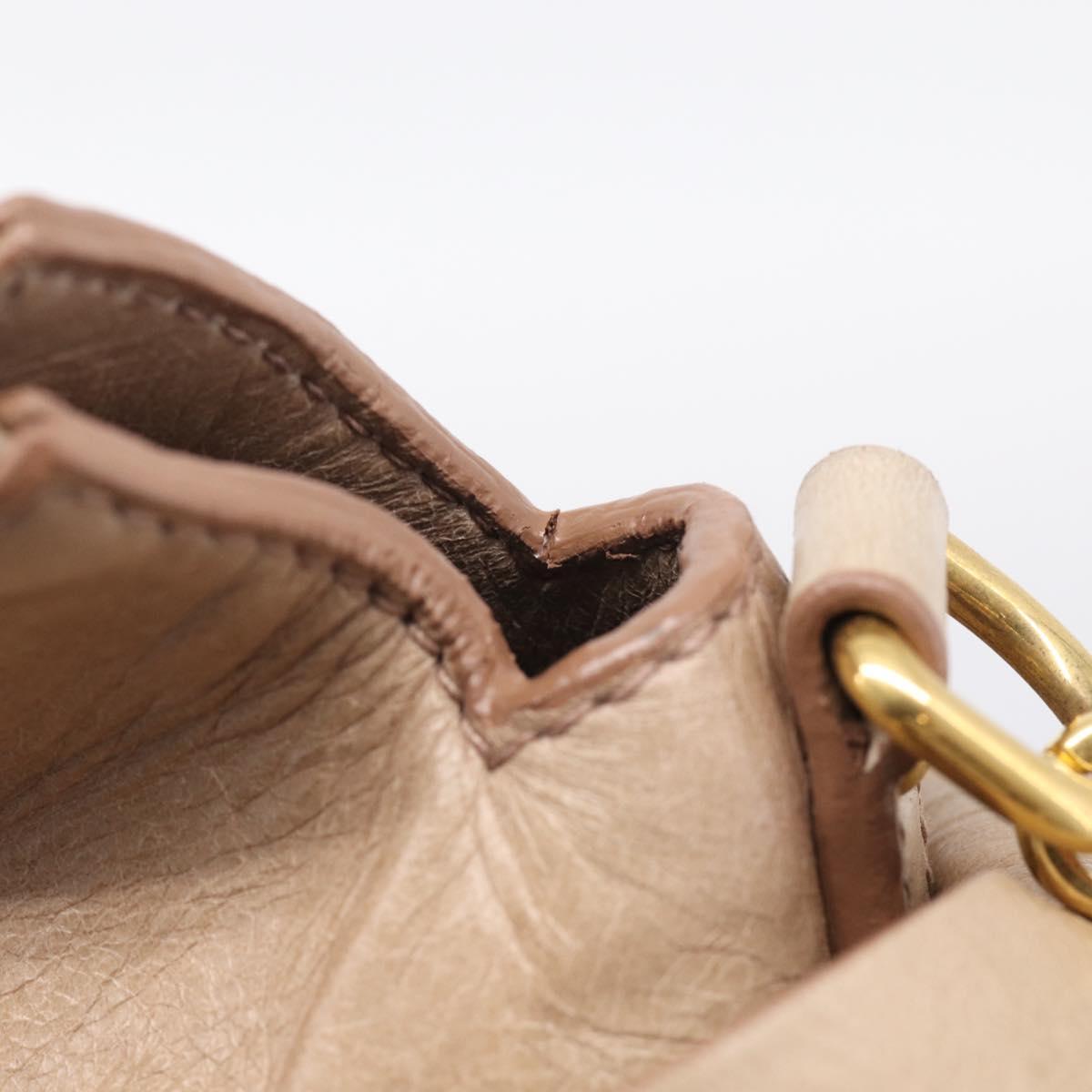 Miu Miu Hand Bag Vitellolux 2way Brown Gold Auth 211764V
