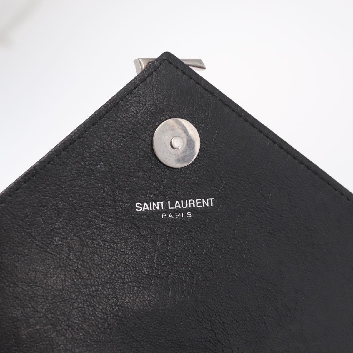 Saint Laurent Chain Shoulder Bag Harako leather Red Silver Auth 211769A