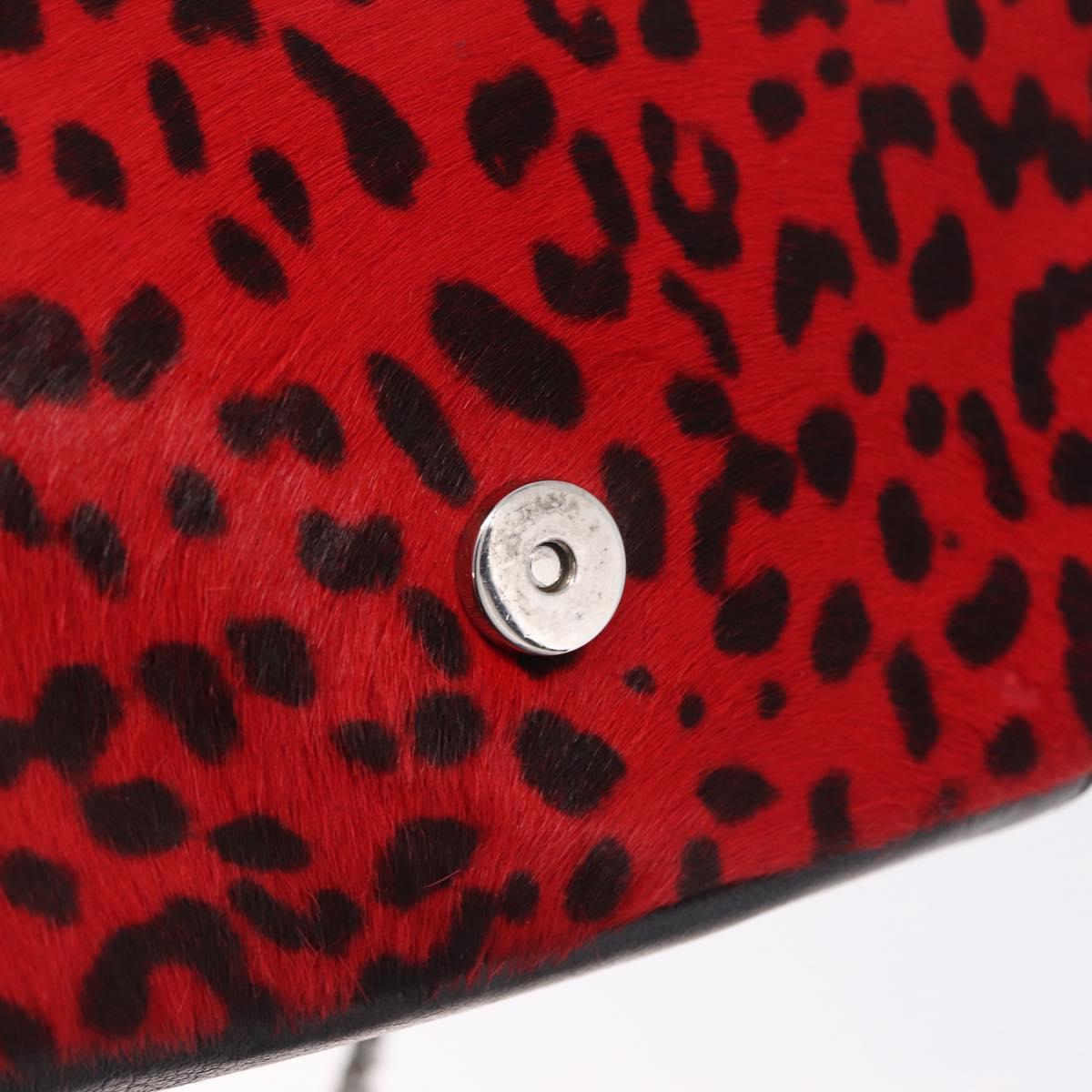 Saint Laurent Chain Shoulder Bag Harako leather Red Silver Auth 211769A