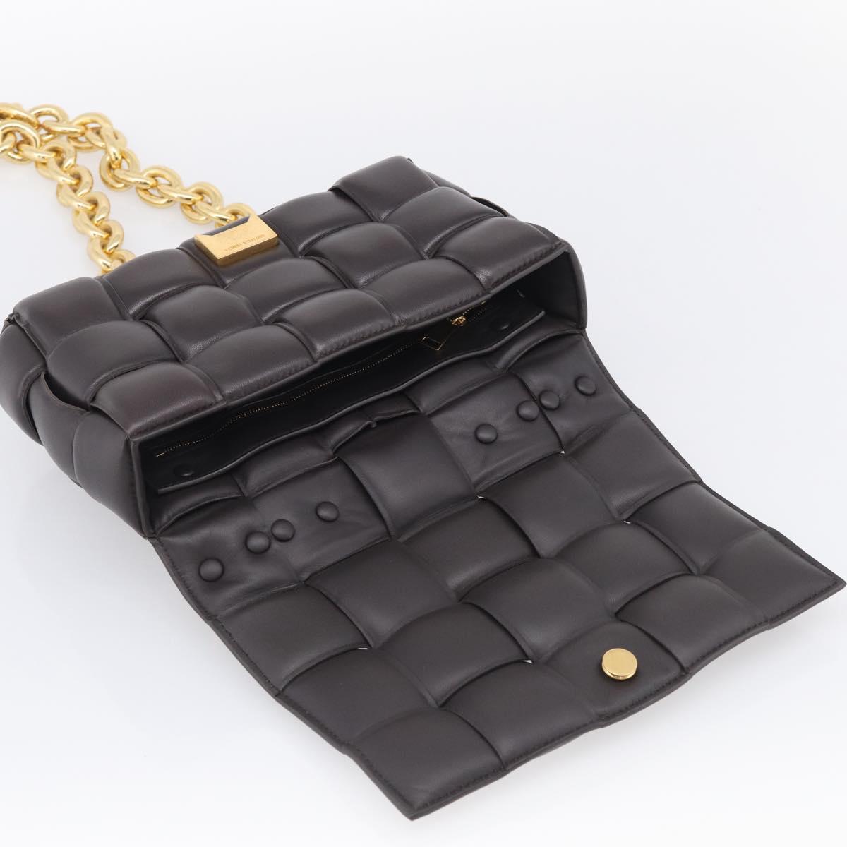 Bottega Veneta MAXI INTRECCIATO Padded Cassette Leather Dark Brown Auth 211776M