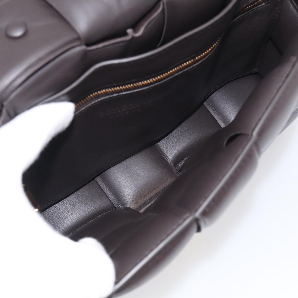 Bottega Veneta MAXI INTRECCIATO Padded Cassette Leather Dark Brown Auth 211776M