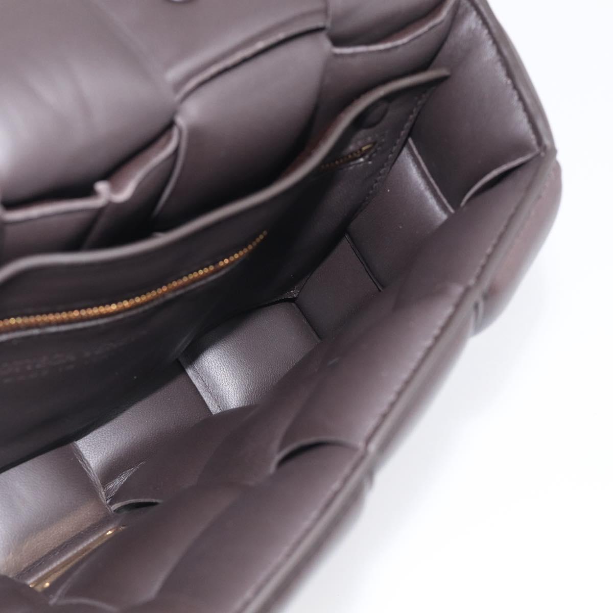 Bottega Veneta MAXI INTRECCIATO Padded Cassette Leather Dark Brown Auth 211776M