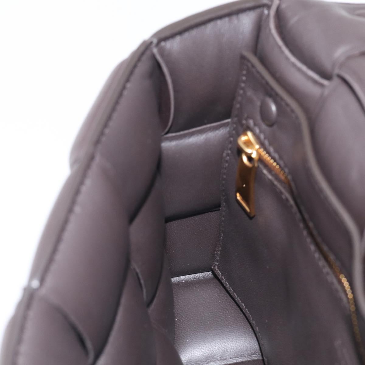 Bottega Veneta MAXI INTRECCIATO Padded Cassette Leather Dark Brown Auth 211776M