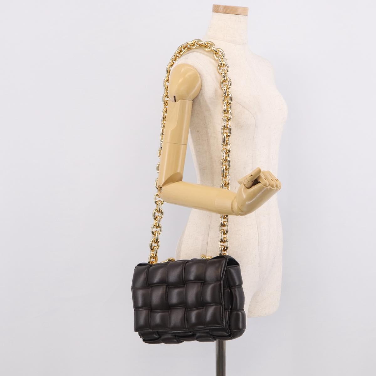 Bottega Veneta MAXI INTRECCIATO Padded Cassette Leather Dark Brown Auth 211776M