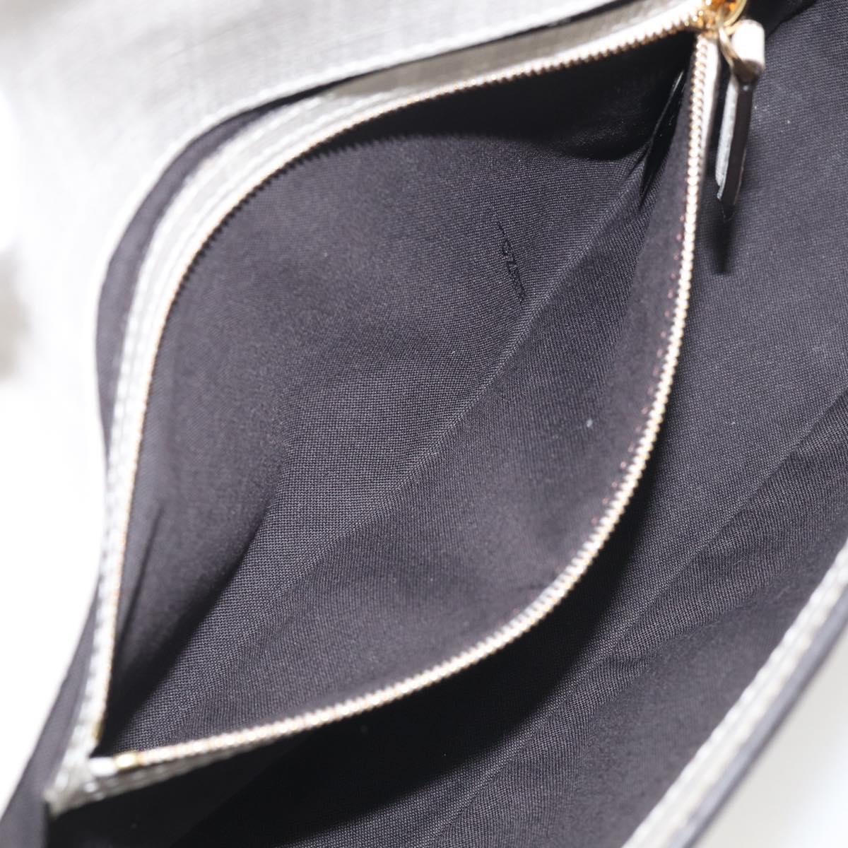 FENDI Zucca Canvas Mamma Baguette Bag PVC 2way White Gold 8BR600 Auth 211779SAM