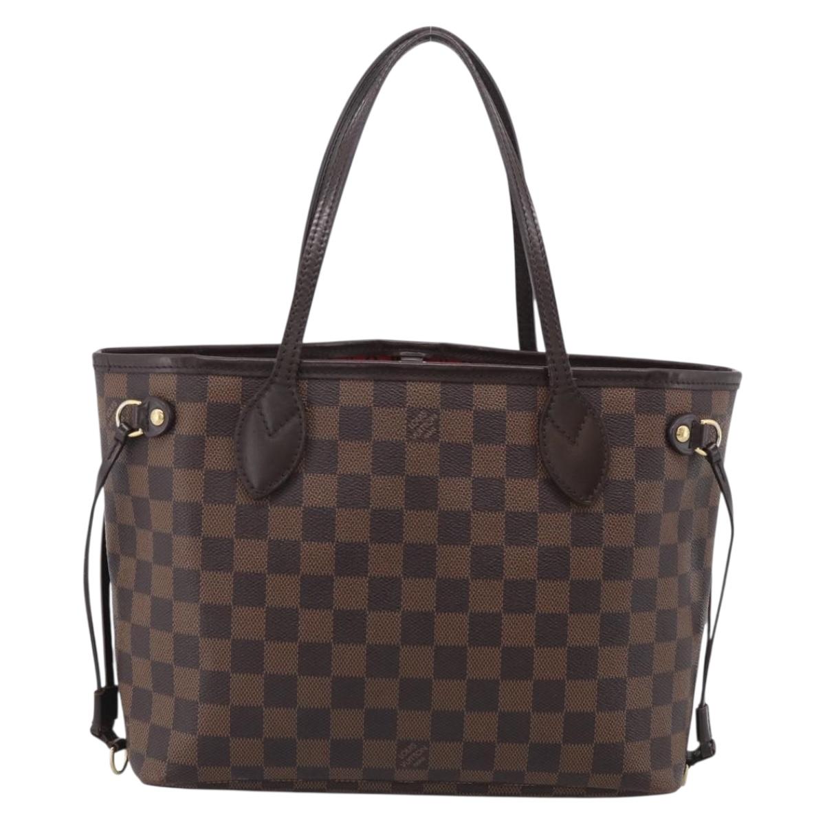 LOUIS VUITTON Damier Ebene Neverfull PM Tote Bag N51109 LV Auth 211804V
