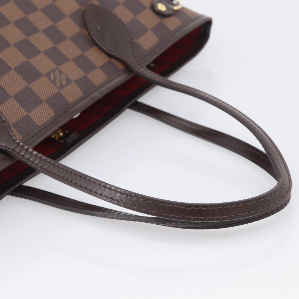 LOUIS VUITTON Damier Ebene Neverfull PM Tote Bag N51109 LV Auth 211804V