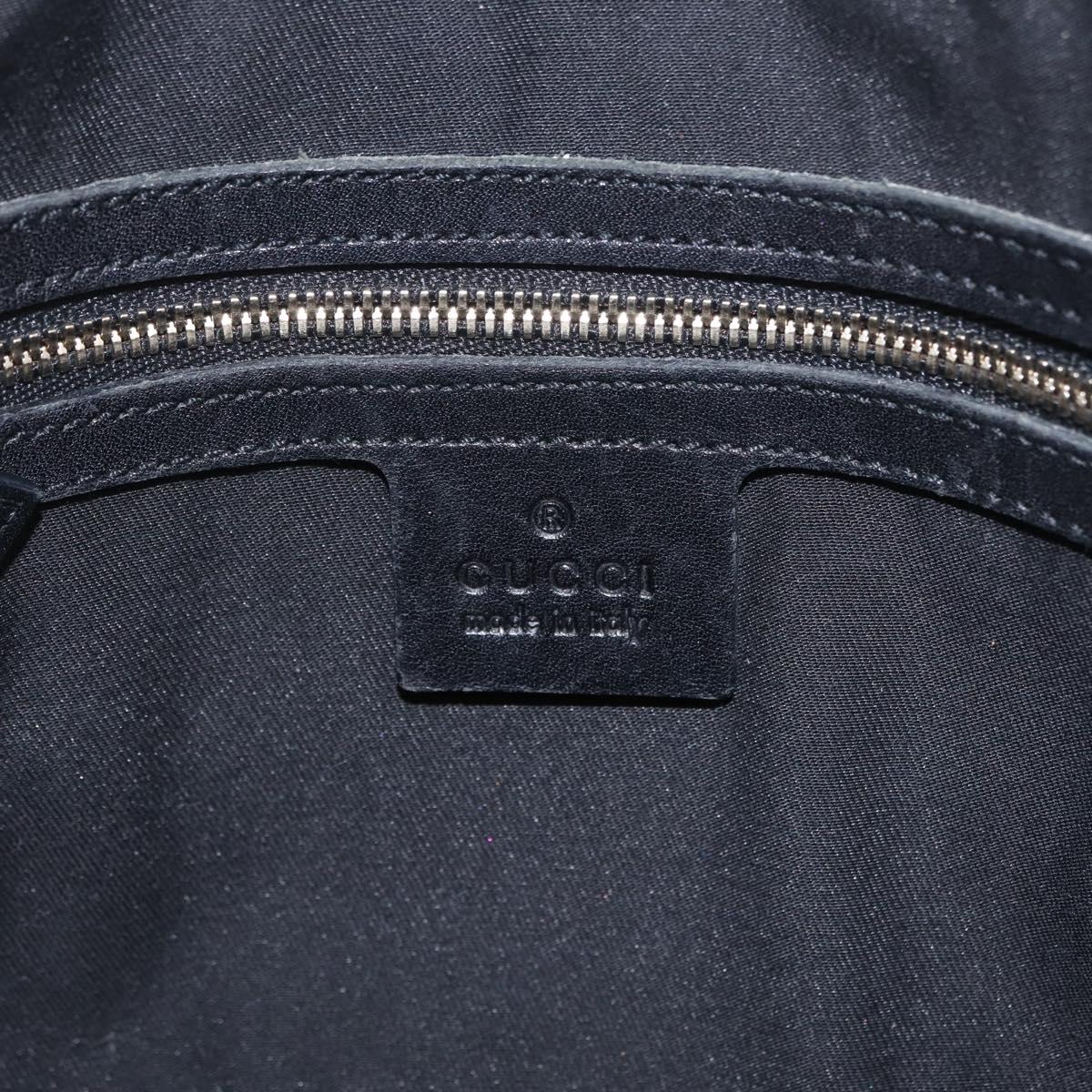 GUCCI Web Sherry Line Hand Bag Leather Black Gold 114882 Auth 211805V